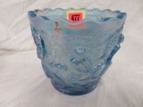 Fenton Misty Blue Opalescent Mermaid Vase, 7