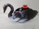Imperial Purple Slag Glass Figural Swan