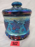 Beautiful Fenton Favrene Grape and Cable Tobacco Jar