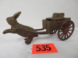 Antique Cast Iron Rabbit with Cart (Kilgore, AC Williams?)