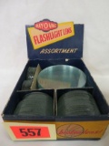 Antique Ray-O-Vac Flashlight Lens Store Display Box NOS