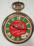 Vintage Coca Cola Coke Pocket Watch Electric Wall Clock (as is)