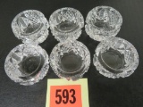 Set of (6) Signed Hawkes Crystal Glass Salt Dips