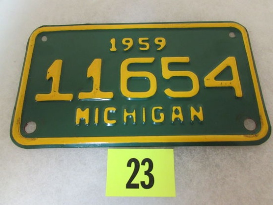 1959 Michigan Motorcycle License Plate