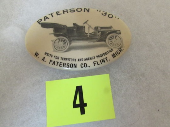 Rare Antique Patterson "30" Automobile Advertising Pocket Mirror