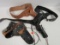 Lot (4) Vintage Tolled Leather Holsters w/ Belts