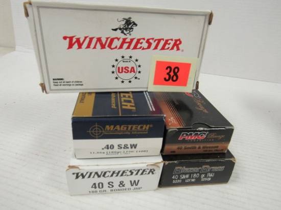 5 Boxes (250 Rds) NOS Factory .40 S&W Ammo
