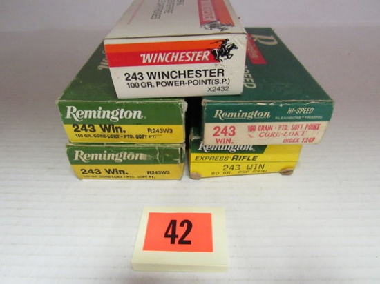 5 Boxes (84 Rds) NOS 243 Win Ammo