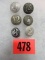 (6) Nazi Wwii Shoulder Strap Buttons