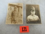 (2) Wwii Japanese Soldier Portrait Photos