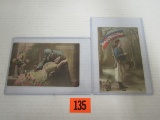 (2) Wwi French Postcards. Color Tinted