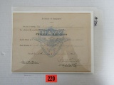 Wwii 1943 Usn V-5 Pilot Certificate