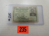 Wwii U.S. Army Air Force I.D. Card