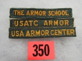 (3) U.S. Army Armor Tabs