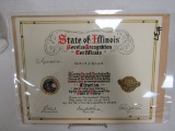 Wwii Illonis Service Recognition Cert.