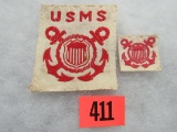 (2) Wwii Usms/us Maritime Patches