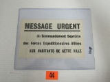 1944 Propaganda Leaflet/france Dropped