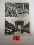(2) Wwii Liberation Of Paris Postcards