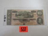 Civil War Confederate Csa $10.00 Note