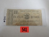 Civil War Confederate $1.00 Note