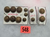 Antique Nebraska Military Unit Buttons
