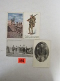 (4) Wwi Us Military Postcards