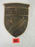 1978 Uss Knox Ff-1052 Brass Plaque