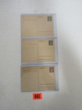(3) Nazi Postcards/hitler Pre-print Stamps