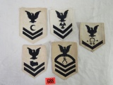 (5) Vintage Usn Ratings Patches