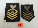 (2) Vintage Bullion Usn Ratings Patches