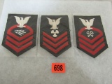 (3) Wwii 1942 Dated Usn Ratings Patches