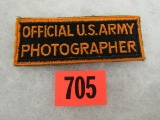 Wwii Official Army Photographer Patch