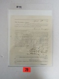 1863 Wisconsin Civil War Warrant Doc.