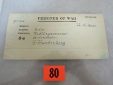 1946 German P.O.W. Letter/envelope