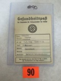 Nazi Nsdap Gesundheitspass I.D. Book