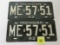 Original 1942 Michigan Matched Pair of License Plates