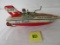 Excellent ATC (Japan) S-57 Sea Hawk Wind Up Tin Litho Boat, 12