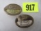 Lot of (2) Fisher Body Auto Worker Badges, Inc Livonia and Kalamazoo