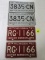 Original 1957 & 1961 Michigan License Plate Matched Pairs