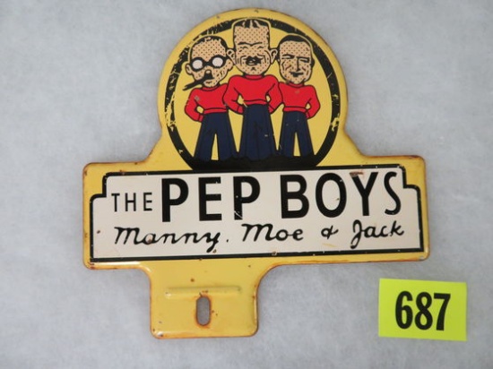 Original Pep Boys Advertising License Plate Topper