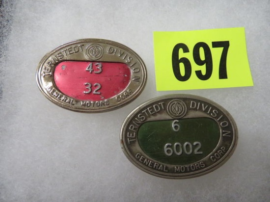 Lot of (2) General Motors Turnstedt Division Auto Worker Badges