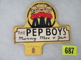 Original Pep Boys Advertising License Plate Topper