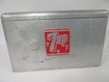 Vintage 7-UP Soda Embossed Aluminum Cooler / Ice Chest