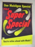 Original 1950s Mobil Super Special Service Station Poster