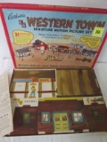 NOS 1950 C&B Western Town Motion Picture Punch Out Playset