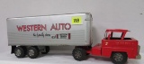 1950s-1960s Marx Lumar Pressed Steel Western Auto Truck and Trailer, 25