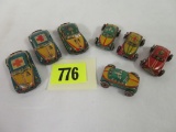 Lot of (7) Vintage (Japan) Tin Litho Miniature Vehicles Inc. Ambulance, G Man and Others