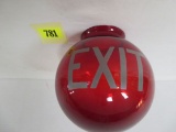 Antique EXIT Ruby Glass Fixture Globe