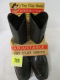 Antique NOS Childrens Plastic Cowboy Boots by Rayline in Original Display