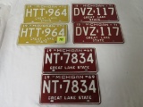 1969, 1970, & 1971 Michigan Matched Pair License Plates